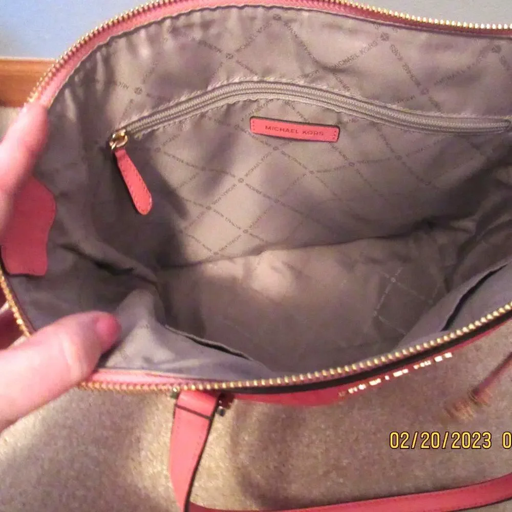 Michael Kors Marilyn Medium Saffiano Leather Tote Bag - Sorbet